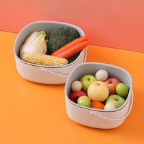 Fruit Pan Double Layer Drain Basket Home Washing basin Large Number of Vegetable Dishes for Home Kitchen Plastic Vegetable Baskets