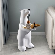 Creative Polar Bear Landing Big Swing Piece Living-room Adornment TV Cabinet Xuanguan Home Containing Tray Decoration