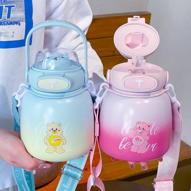 Large belly insulated cup girl high face value large capacity with straw portable water glass female new 2022 student mug 