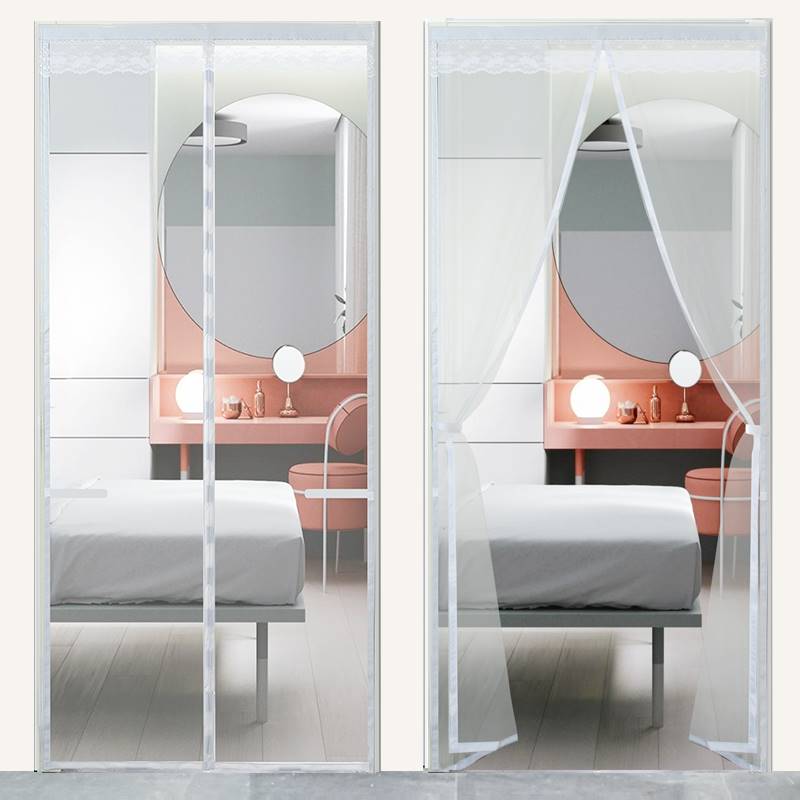 White mosquito curtains household cryptographic magnetic curtains self-absorption doors punched magic to anti-mosquito mesh curtains