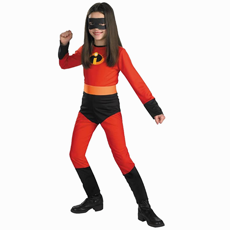 Girls' Superman Agent Team Cosplay Anime Movie Jumpsuit Set Holiday Party Stage Performance Costume