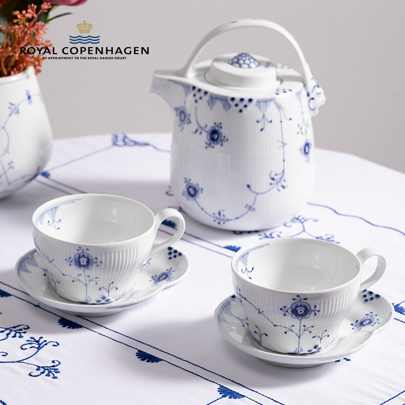 Royal Copenhagen Danish Royal Copenhagen Blue Colorful Arabesque Dinnerware Dinner Bowl Coffee Cup and Saucer Royal Copenhagen Danish Royal Copenhagen Blue Colorful Arabesque Dinnerware Dinner Bowl Coffee Cup and Saucer