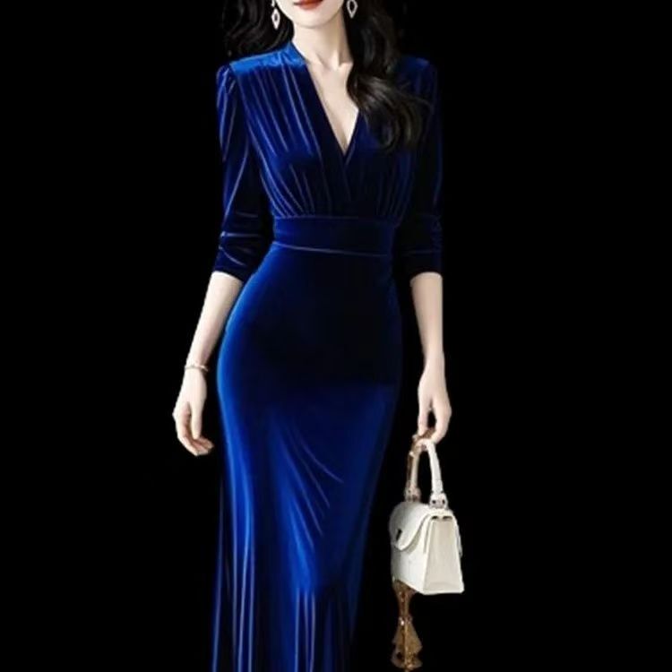 High-End, Sophisticated, Elegant, Simple and Stylish Dark Blue Dress for Women for Formal Occasions