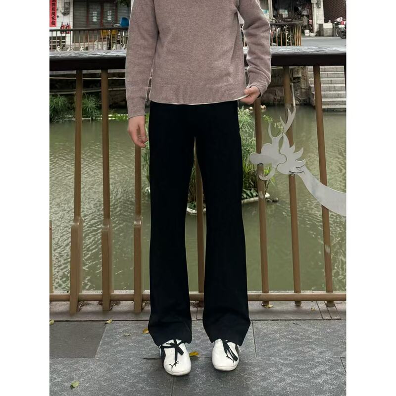 Youku Yixuan Spring/Summer 2021 M-Grade Tailored Design Straight-Leg Slightly Flared Three-Needle Upgraded Versatile Casual Dress Pants