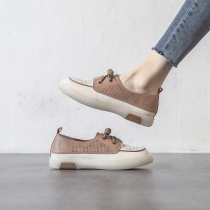 4 15F ten thousand people plant grass -- Amy Designer -- Beef Tendon Soft Bottom Genuine Leather Shallow White Shoes Cool Summer