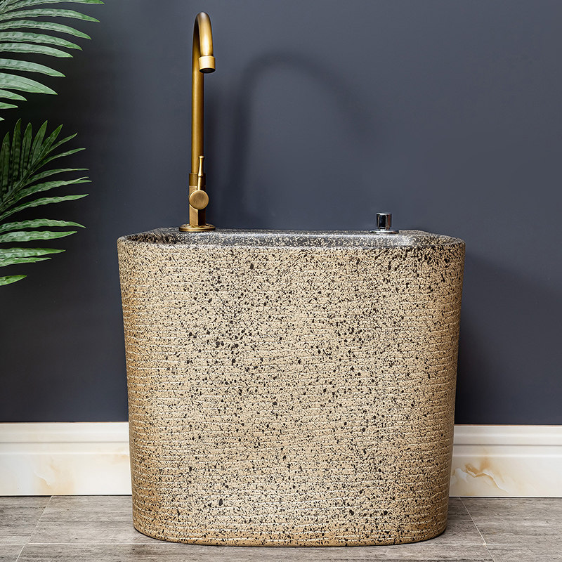 Retro Balcony Ceramic Mop Pool With Tap Integrated Home Dressing Room Washbasin Outdoor Patio Mound Pool