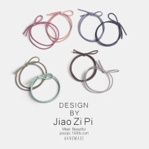bc new Korean horsetail ring rib rubber hair head rope handmade minimalist colored rope rope hair zahled small bow tie
