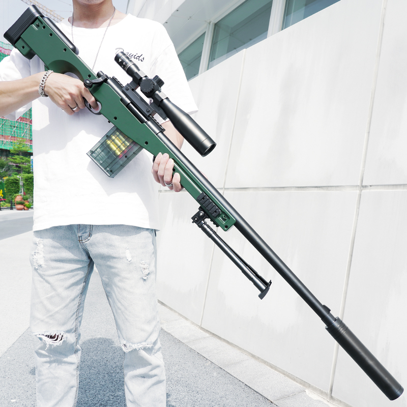 Can throw shell AWM two Simov sniper rifle simulation pull bolt boy toy large Soft Bullet Gun adult MSR Model