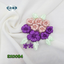 Retro Silk with embroidered dress Dress Clothes Clothing Handmade Solid Embroidered Flowers Buds Clothing Headwear Accessories Accessories Accessories