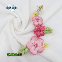 Hand sewn flower embroidery New groom and bride and solid silk with embroidered brooch cloth applie accessories post accessories