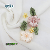 Handcrafted Flowers Embroidered Silk Ribbon Embroidered Evening Gown Chest Flower Scarves Embroidered Fabric Appliques Bag Pendant Diy Accessories