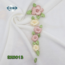 Retro Handcrafted Solid Silk Ribbon Embroidered Flowers Embroidered Dress Dress Clothing Accessories Accessories Cloth Patch Patches