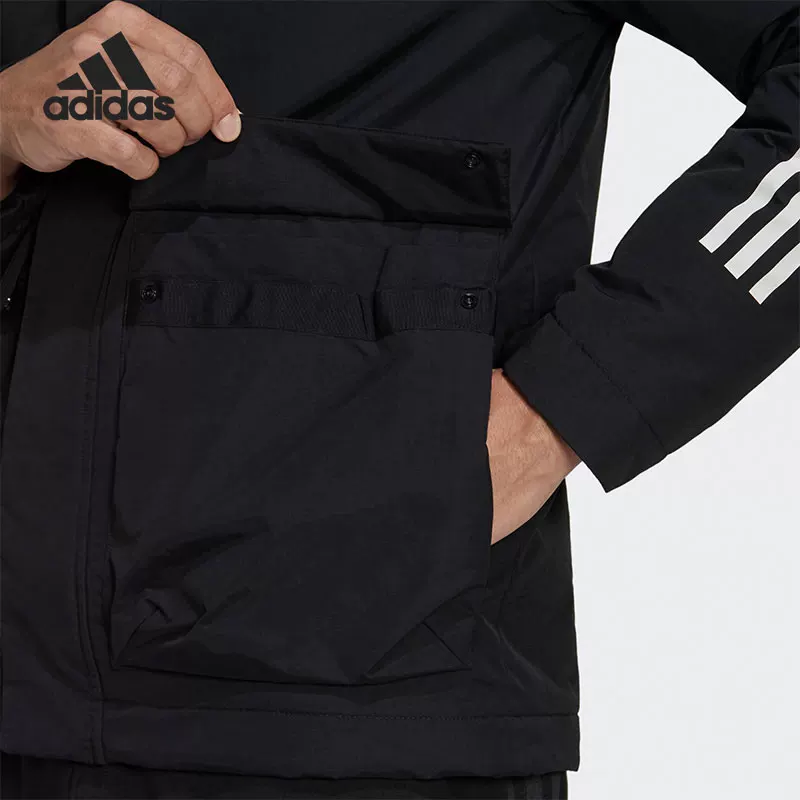 Adidas/ Зимняя дорожная теплая спортивная куртка для отдыха с капюшоном