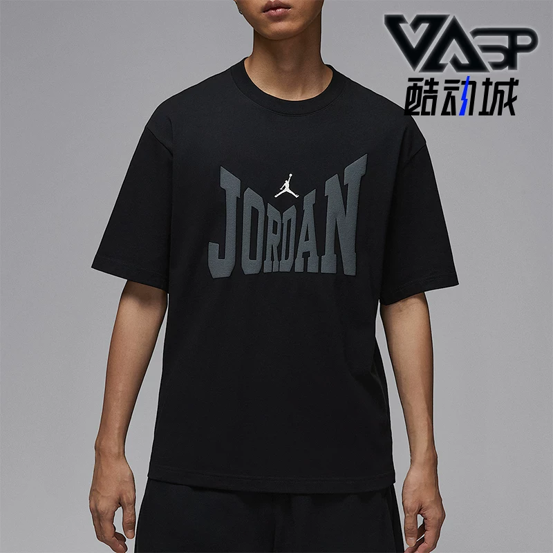 Nike/耐克 Authentic Jordan Men's Casual Printed Round Neck Classic Breathable Short Sleeve HV3895-010