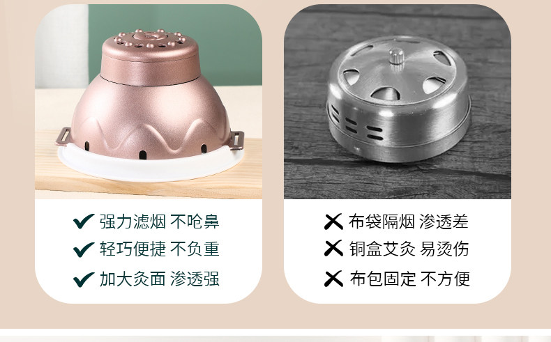 Portable Moxibustion Box Ai Jiu He with 54 Aged Moxa Cones for Abdominal Warm Heat Therapy key features