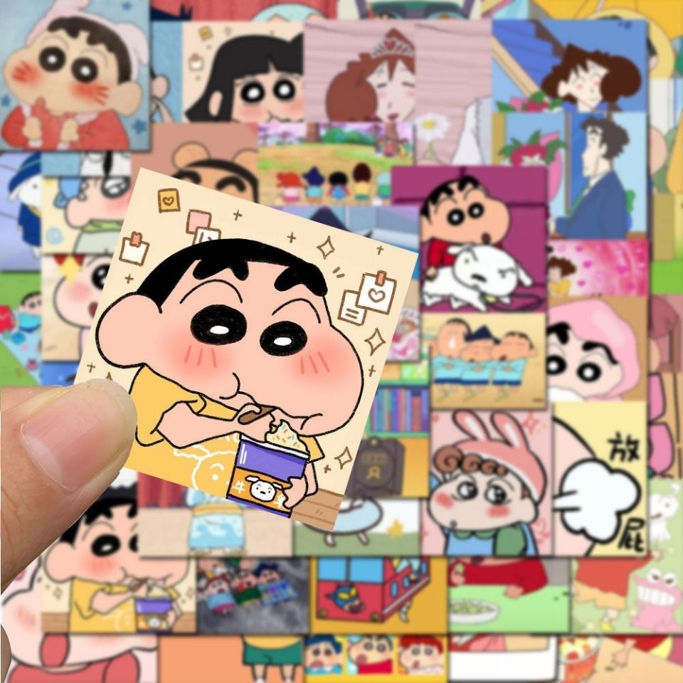 50 sheets of crayons small new cute animated cartoon handbill stickers without repeating creative self-adhesive pattern waterproof stickers