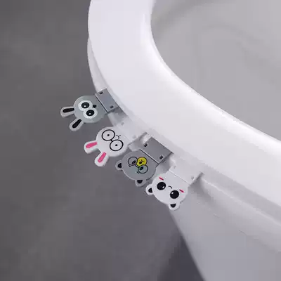 Creative cute cartoon toilet handle sticky toilet seat handle flip cover cover anti-fouling hand