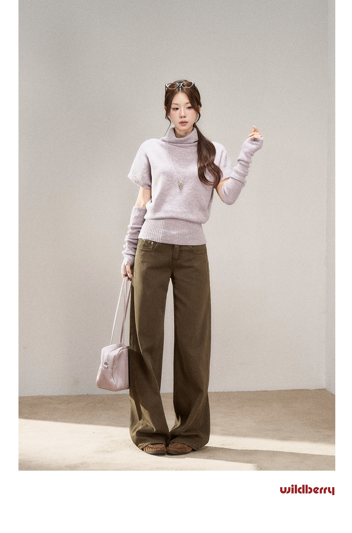 Wildberry Brown Wide-Leg Jeans