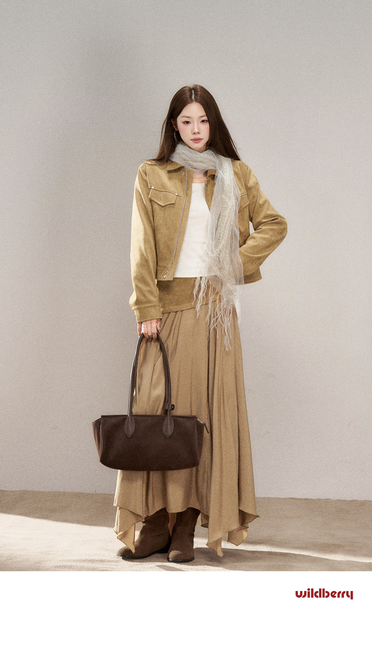 Wildberry Khaki Suede Cargo Jacket