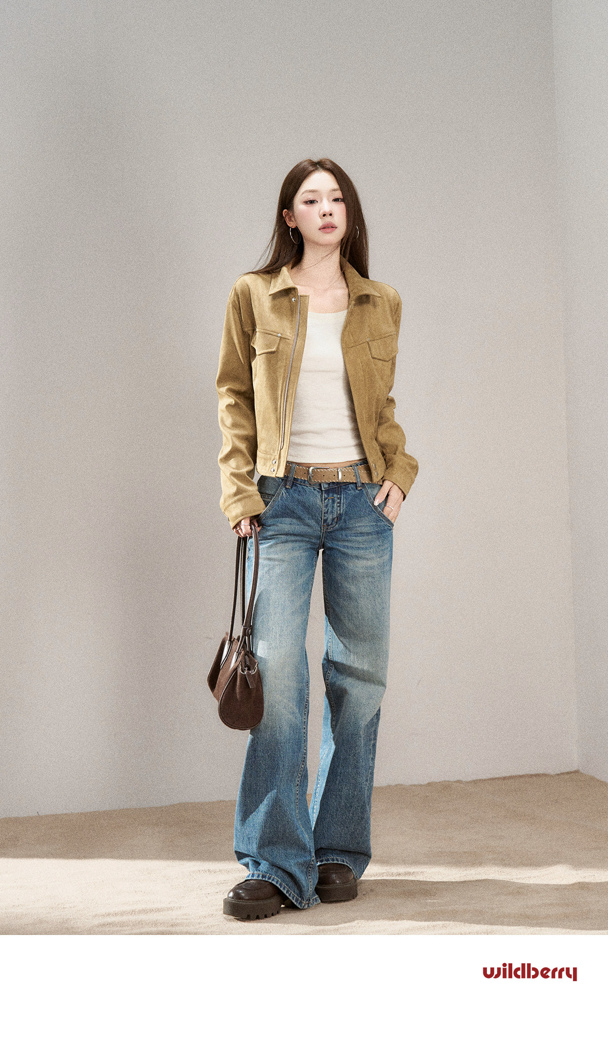Wildberry Khaki Suede Cargo Jacket