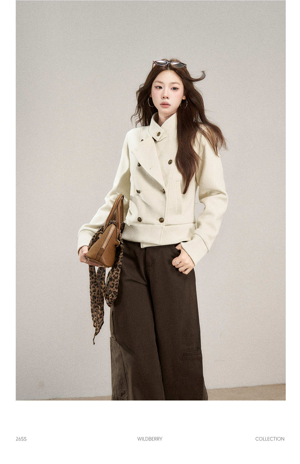 Wildberry Double-Breasted Cropped Jacket