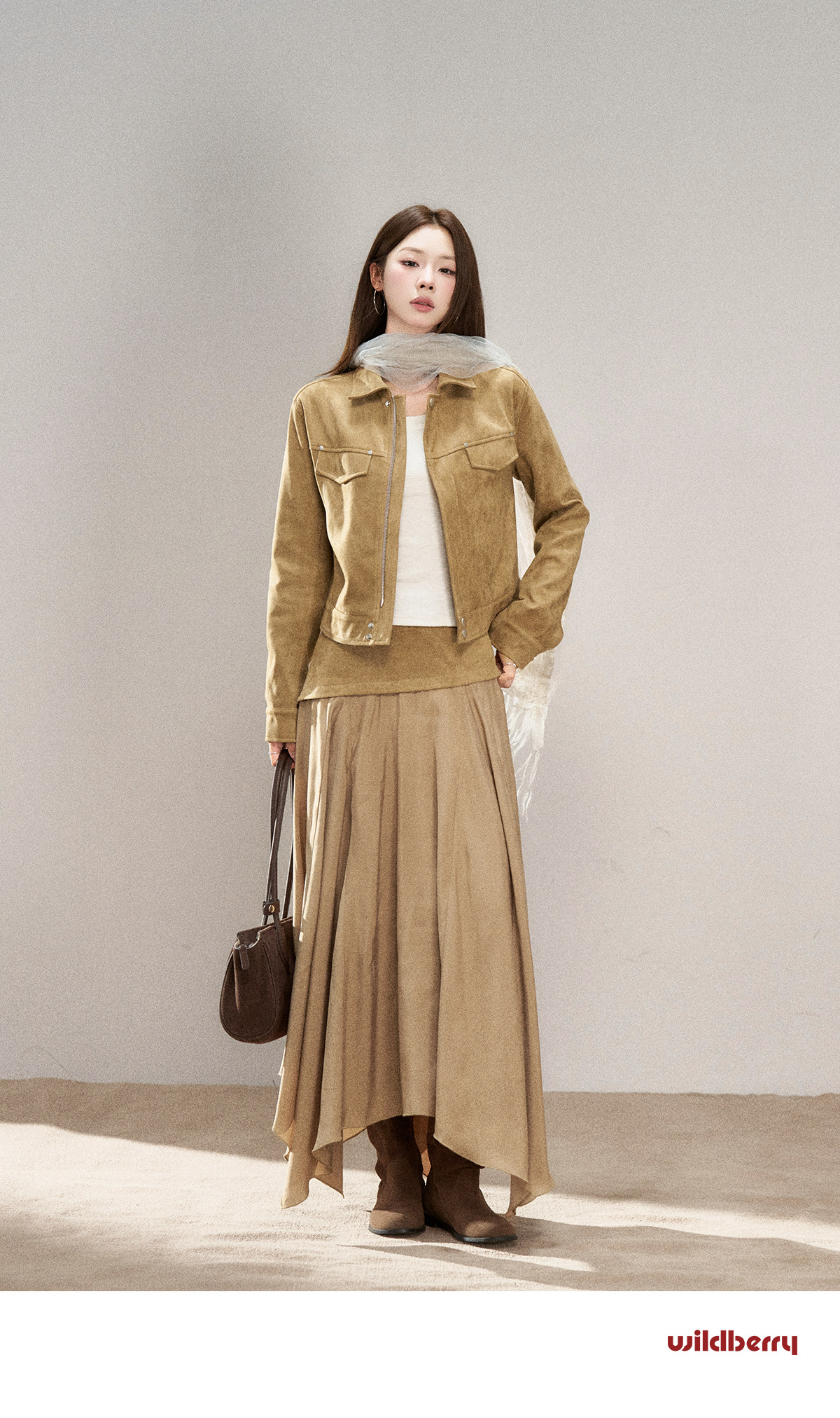 Wildberry Khaki Suede Cargo Jacket