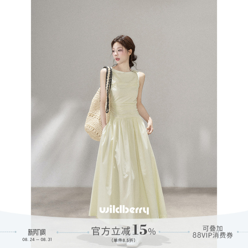 A Small Wildberry Korean-Style Waist-Cinching Sleeveless Dress for Women, New Summer 2026 Model, Age-Reducing, Elegant and Beautiful Long Dress A Small Wildberry Korean-Style Waist-Cinching Sleeveless Dress for Women, New Summer 2026 Model, Age-Reducing, Elegant and Beautiful Long Dress