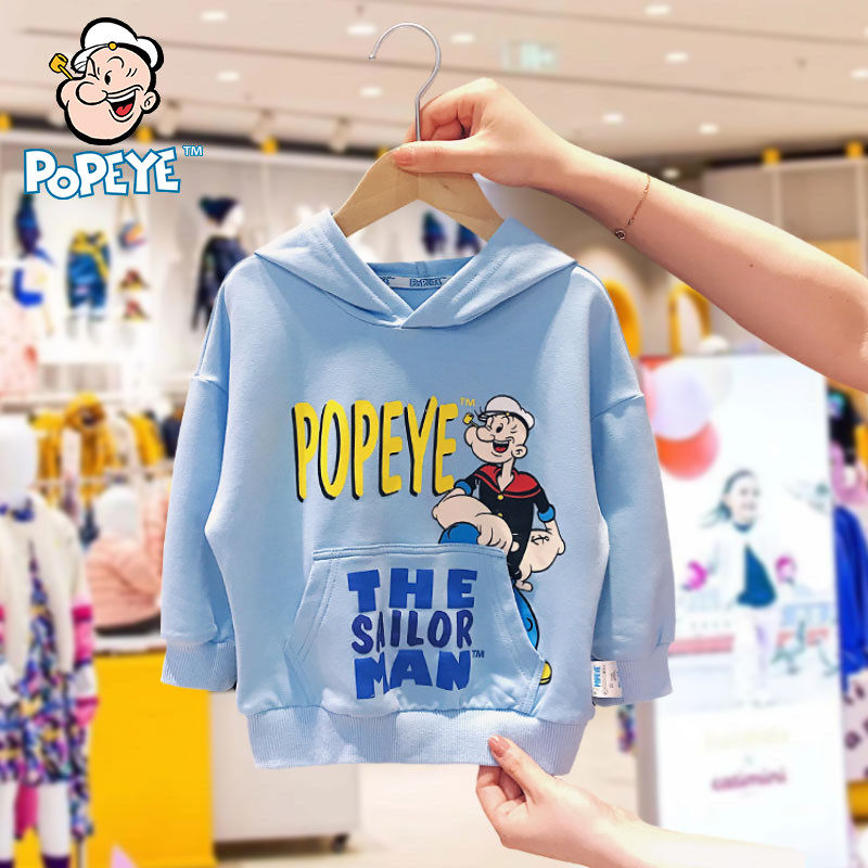 Vigorous sailor POPEYE children long sleeve thick cotton T male and female 2022 new spring and autumn clothes baby foreign blouse