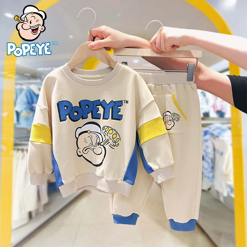 Vigorous sailor POPEYE male and female child suit baby 2022 new spring clothing children's clothing two sets of clothes