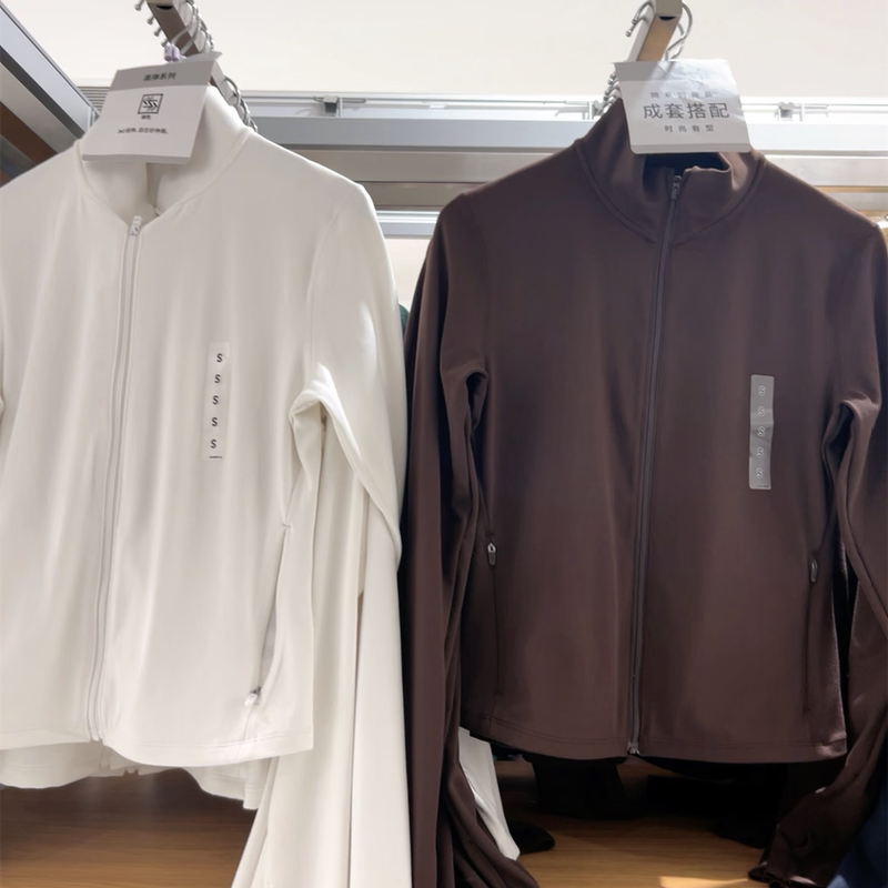 Yijianyou Spring and Autumn New Women's High Elasticity Zipper Jacket Long Sleeve Coat Jacket Tight-Fitting Sun Protection Clothing 479690