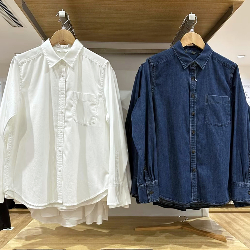 Yijianyou Women's Soft Denim Shirt Cotton Long Sleeve Shirt Air Conditioning Shirt 475663/470735/472837