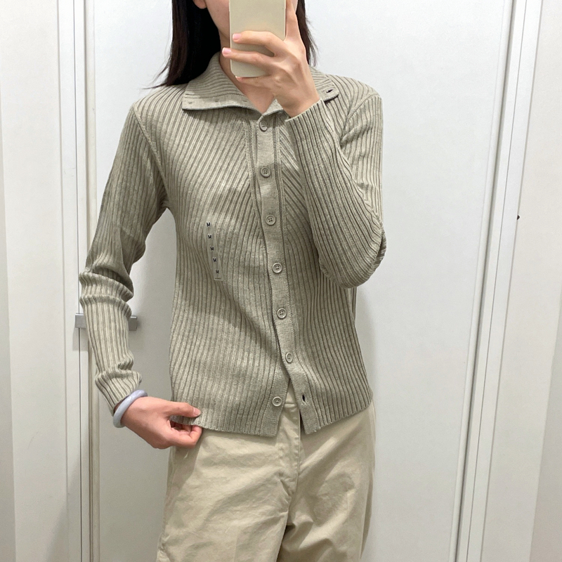 Youyixin New Autumn and Winter Women's Cotton Blend High-Neck Knitted Cardigan Sweater Slim Short Coat 480107