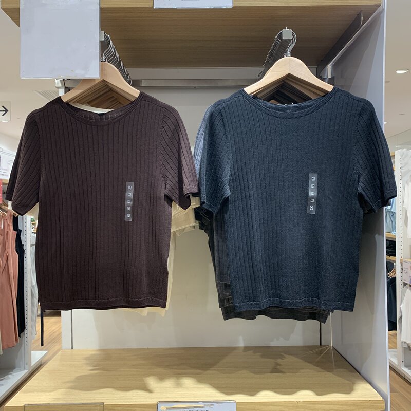 Youyixin New Autumn and Winter Women's 3D Ribbed Round Neck Knitwear Five-Quarter Sleeve Sweater Pullover Base Shirt 480188