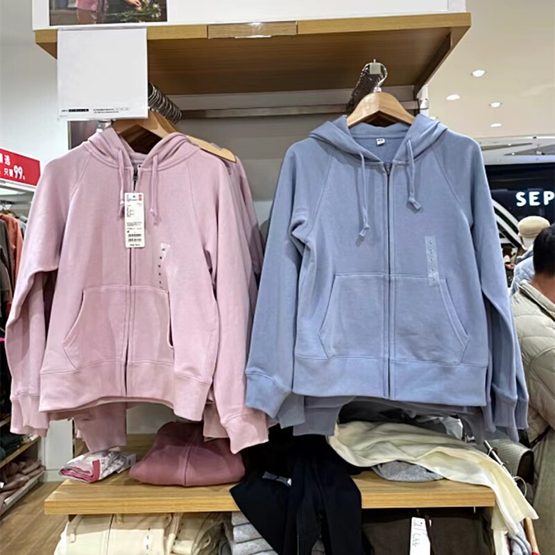 U Clothing Spring and Autumn Women's Sports Zipper Hooded Cardigan Long-Sleeved Sweatshirt Jacket 449856/443463/444543