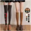Cotton knee-high socks spring and autumn season high tube women's socks ins tide pressure thin legs black calf socks women