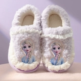 Детские тапочки для принцессы, нескользящая удерживающая тепло зимняя обувь на платформе, мягкая подошва