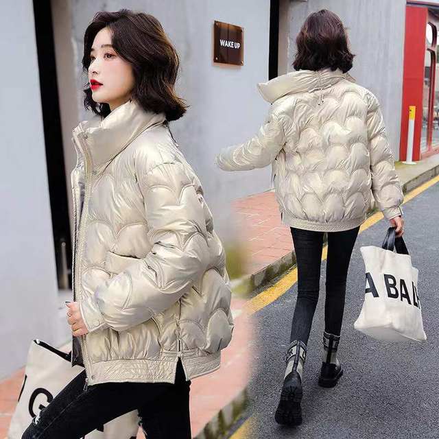 ເສື້ອຍືດສັ້ນ 2023 ລະດູໜາວຂອງແມ່ຍິງ 2023 ແບບບໍ່ລ້າງອອກ shiny down cotton coat women's short 2023 winter new Korean style loose cotton coat small cotton jacket