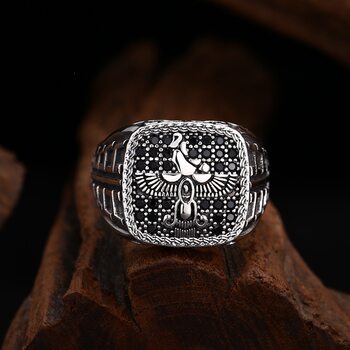 New auspicious bird ring punk personality trendy niche