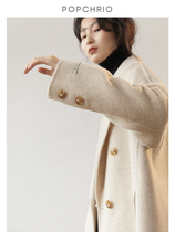 Ou Rui ◆Fluffy air texture ~ Double-sided Hepburn Coat Long Cashmere Woolen Coat Women Winter
