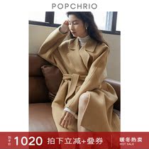 Ou Rui ◆Bathrobe large lapel double-sided woolen coat wool jacket long women autumn and winter