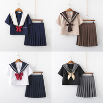JK Uniform Suit Original Sailor Served summer Childrens Girls Primary School Wind Short Skirt Genuine full set