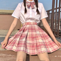 Raspberry black tea jk uniform skirt genuine summer suit Japanese original female student school uniform college style skirt full set