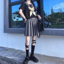 Bad jk uniform skirt genuine summer suit Japanese students college style suit large size Navy sailor suit full set