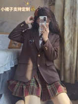 JK Uniform Dress Genuine Suit Suit Complete Autumn Winter Checkered Skirt Children Schoolgirls College Wind Winter School Uniforms