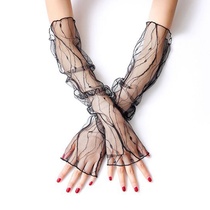 Hand socks lace women Summer mesh sleeve sunscreen gloves thin long loose drive arm arm sleeve