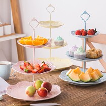 Eurostyle Creativity Triple Layer Cake Rack Sweet table Home Living room Lower afternoon tea Double Snack Biscuit food Sugar fruit disc b