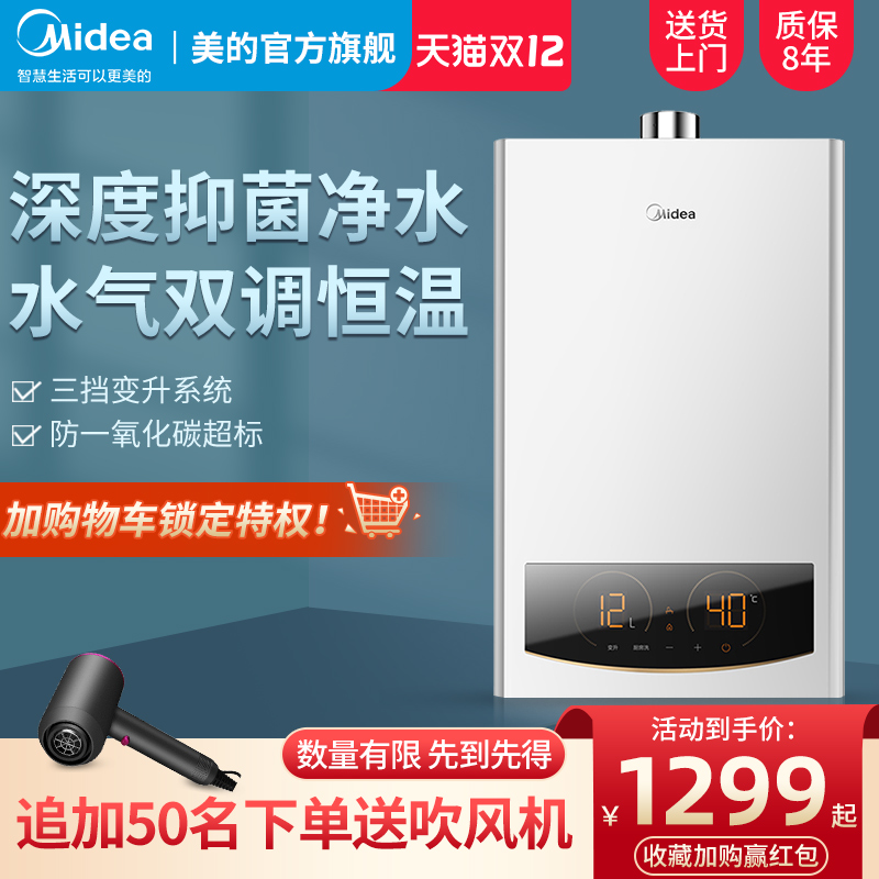 Beauty gas water heater Wasgas smart home frequency conversion thermostatic bath 13 liters 16L Strong row TD2