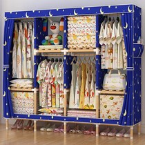Simple wardrobe solid wood cloth wardrobe Oxford cloth wardrobe storage rack single storage cabinet assembly cabinet