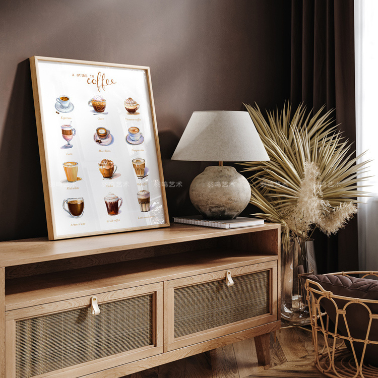 Coffee Guide, Coffee Shop Decorative Paintings, Cafe, Milk Tea Shop, Restaurant, Dessert Shop Wall Hangings, Bar Counter Decorations Coffee Guide, Coffee Shop Decorative Paintings, Cafe, Milk Tea Shop, Restaurant, Dessert Shop Wall Hangings, Bar Counter Decorations