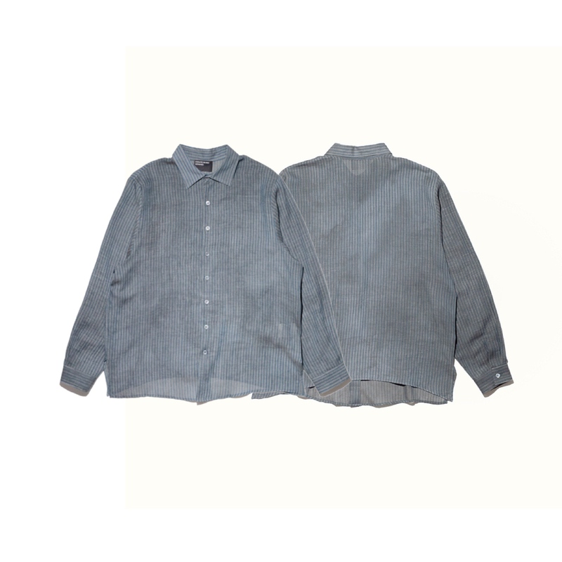 Erd 25Ss New Style Melancholic Rich Second-Generation Lazy Style Shirt with Distressed Spray Stains, Loose and Versatile, Slightly Sheer